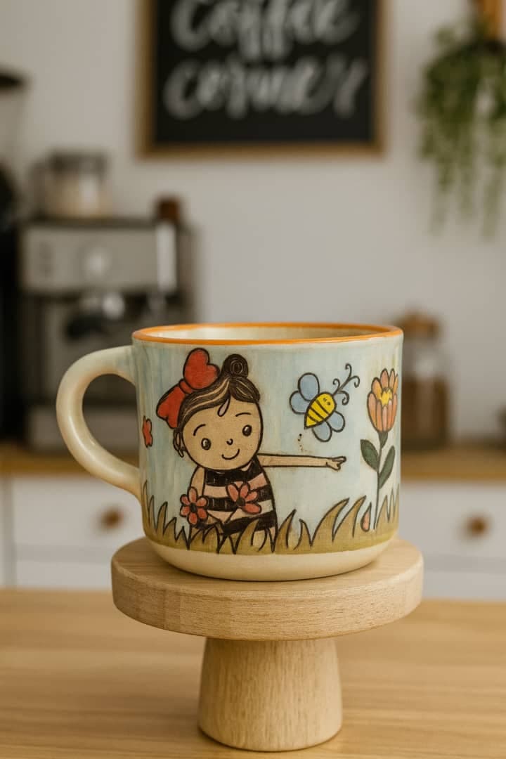 فنجان اسپرسو نقاشی سرامیکی