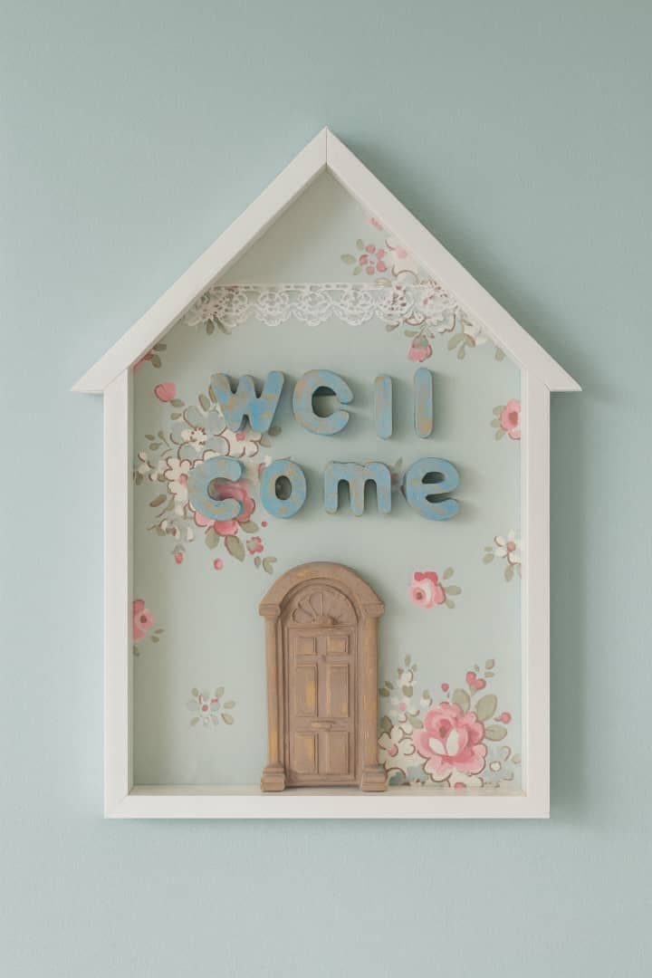 جاکلیدی چوبی طرح خانه wellcome