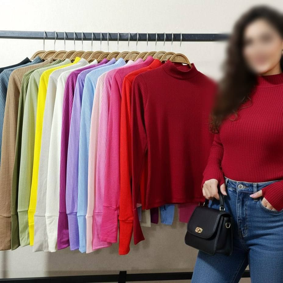 بلوز فینگردار یقه ۳ سانت بیسیک ( پک 6 عددی) — تصویر ۶