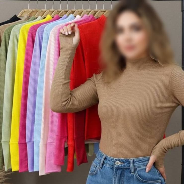 بلوز فینگردار یقه ۳ سانت بیسیک ( پک 6 عددی) — تصویر ۹
