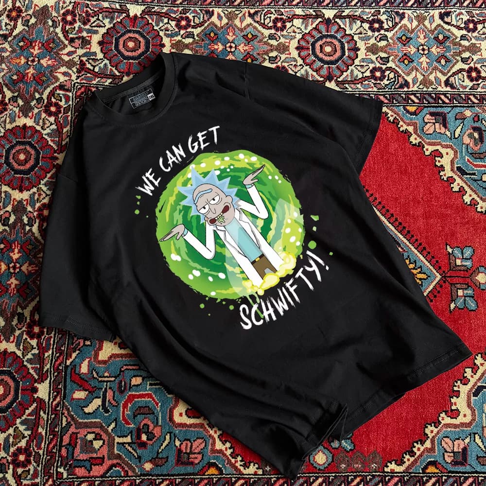 تیشرت نخ پنبه طرح ریک سانچز We Can SCHWIFTY