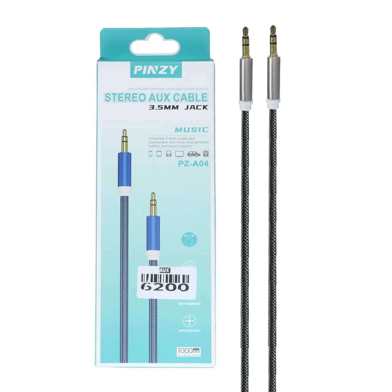 کابل PINZY Aux مدل PZ-A04 – نقره ای – ASP (گارانتی شش ماهه آروین) — تصویر ۲