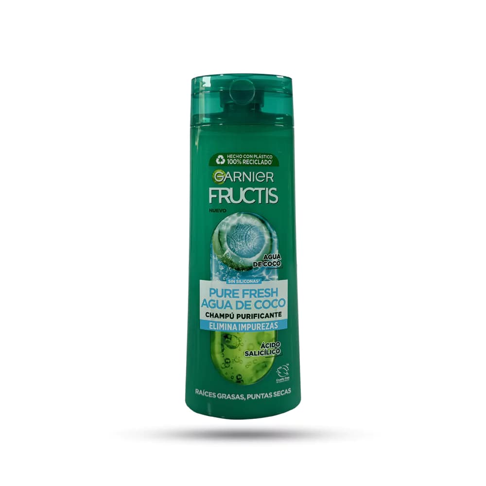 شامپو تقویت کننده گارنیر مدل Pure Fresh حاوی آب نارگیل خالص 380 میل