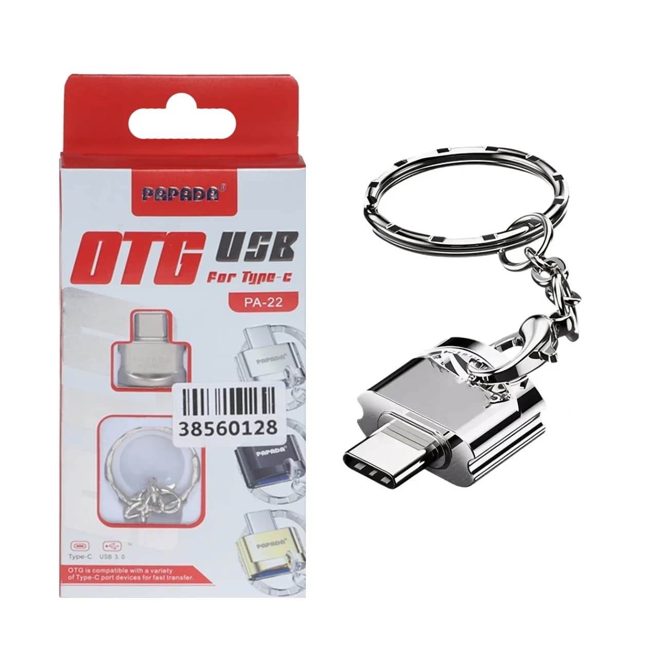 تبدیل Papada USB3.0 OTG Type-C مدل PA-22 – نقره ای – ASP (گارانتی شش ماهه آروین) — تصویر ۲