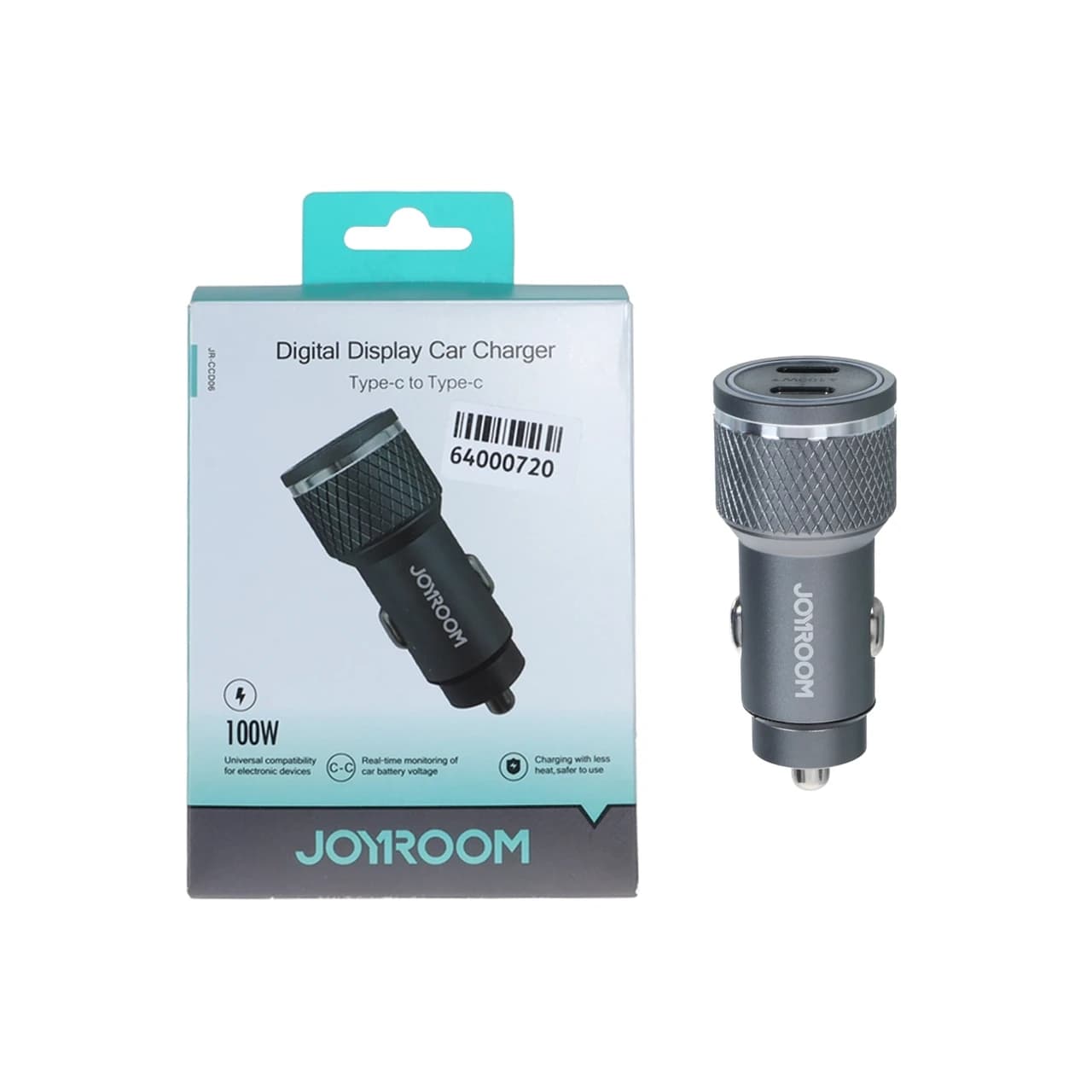 شارژر فندکی PD و فست دو پورت Joyroom مدل JR-CCD06 100W – نقره ای – ASP (گارانتی شش ماهه آروین)