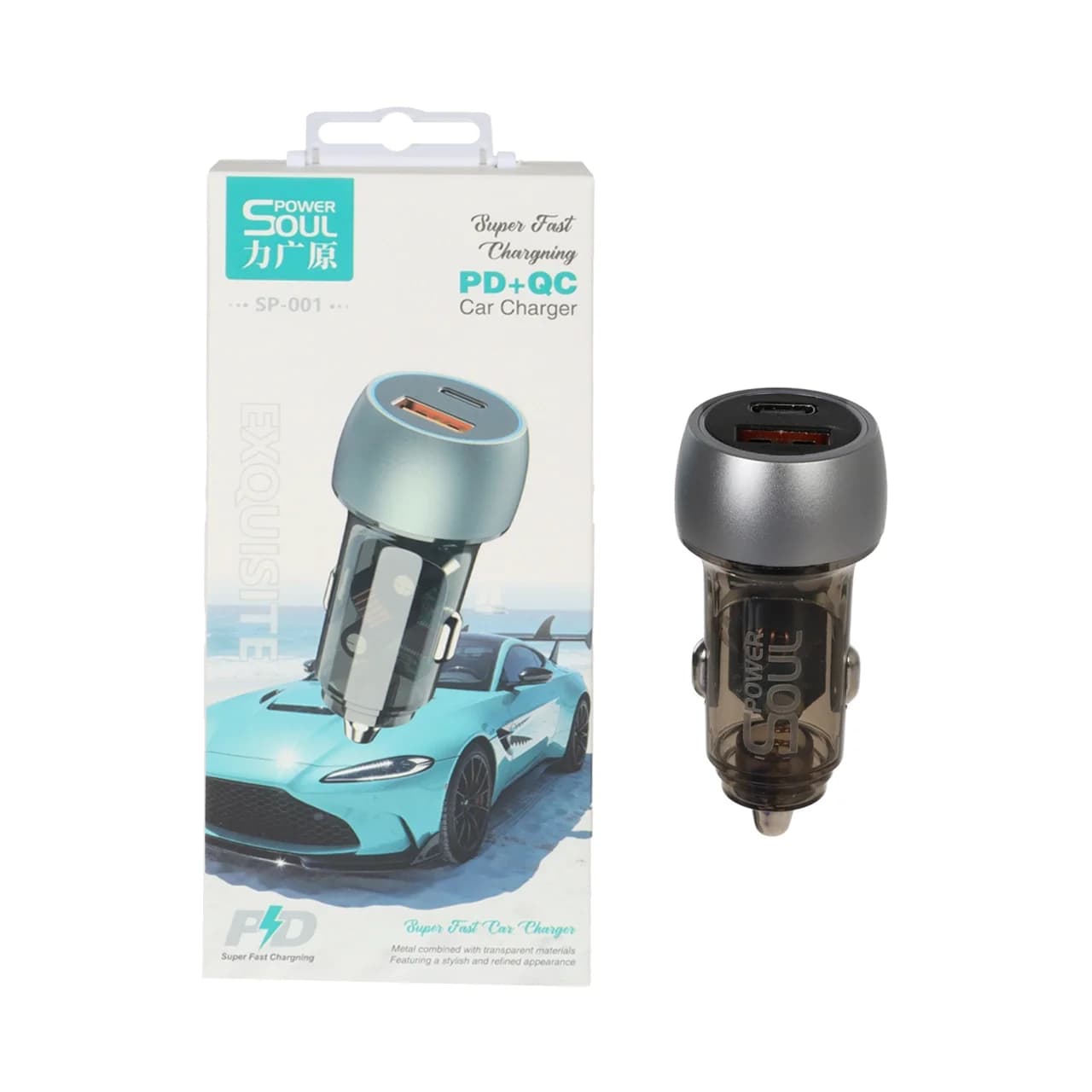 شارژر فندکی PD و فست دو پورت Power Soul مدل SP-001 – مشکی – ASP (گارانتی شش ماهه آروین) — تصویر ۵