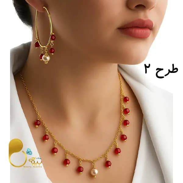 گردنبند و گوشواره خوشه کریستالی ویژه یلدا — تصویر ۳