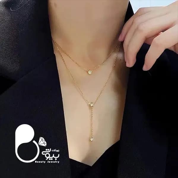 گردنبند نگینی دوبل