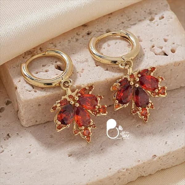 گوشواره برگ پاییزی حلقه ای