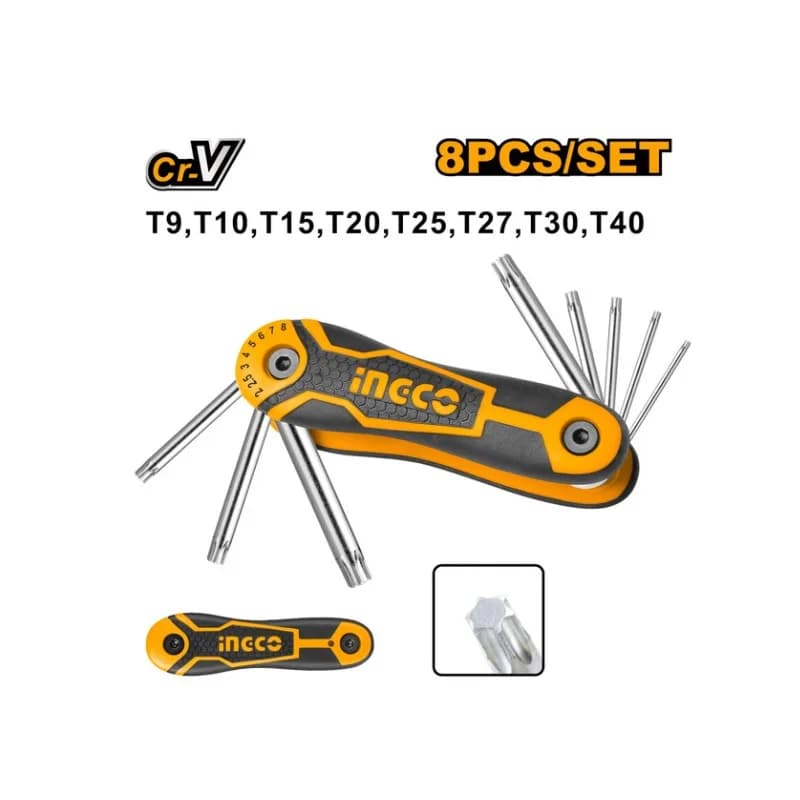 ست آلن ستارهای چاقویی ۸ عددی اینکو INGCO مدل HHK14083 — تصویر ۴
