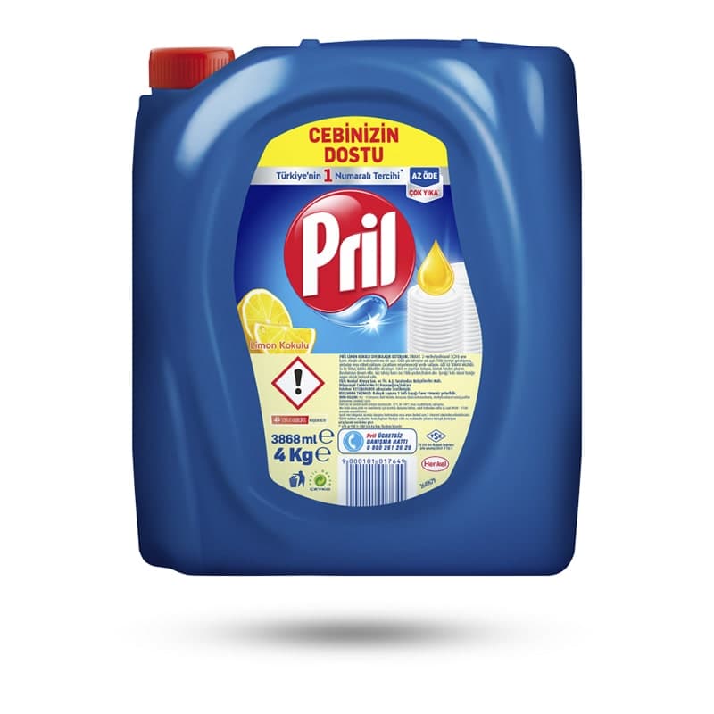 مایع ظرفشویی شستشوی دستی لیمویی پریلPRIL (4لیتر)