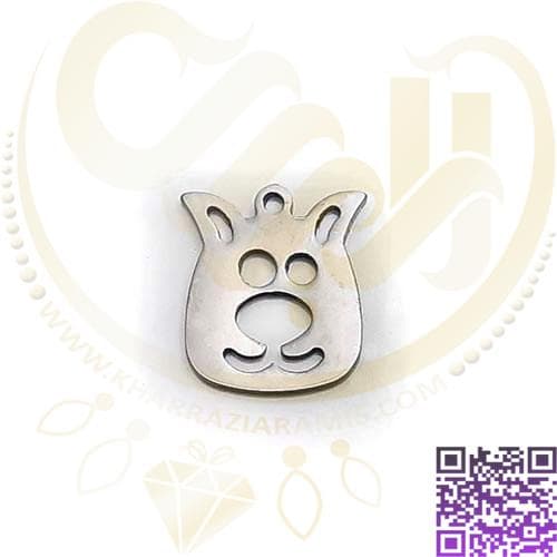 آویز استیل نقره ای کد286