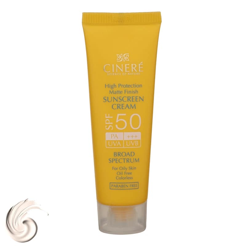 کرم ضد آفتاب بی رنگ SPF 50 سینره CINERE