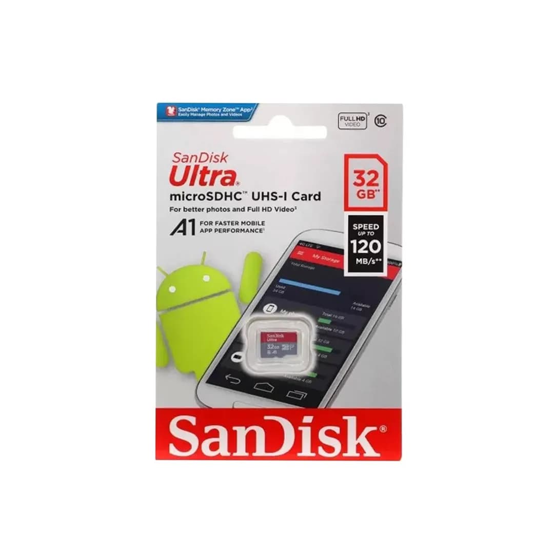 کارت حافظه میکرو SD سن دیسک مدل Ultra A1 کلاس 10 استاندارد UHS-I ظرفیت 32 گیگابایت — تصویر ۳