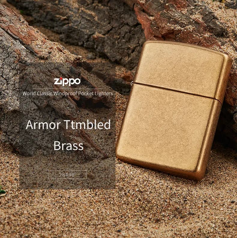 زیپو اصل کد 28496 Armor Tumbled Brass — تصویر ۶