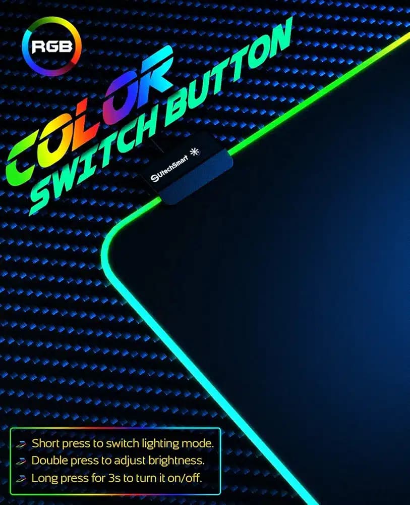 موس پد گیمینگ RGB با نورپردازی پیشرفته از برند UtechSmart — تصویر ۶