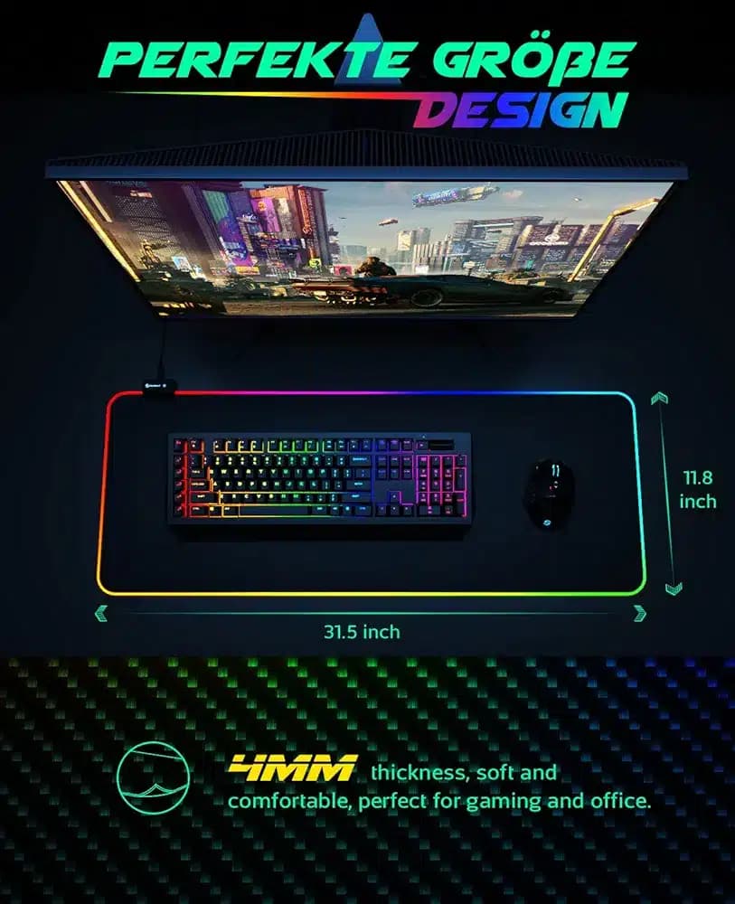 موس پد گیمینگ RGB با نورپردازی پیشرفته از برند UtechSmart — تصویر ۵
