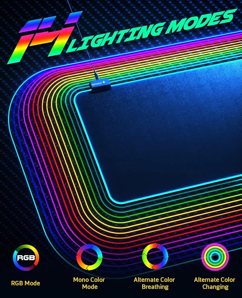 موس پد گیمینگ RGB با نورپردازی پیشرفته از برند UtechSmart — تصویر ۸