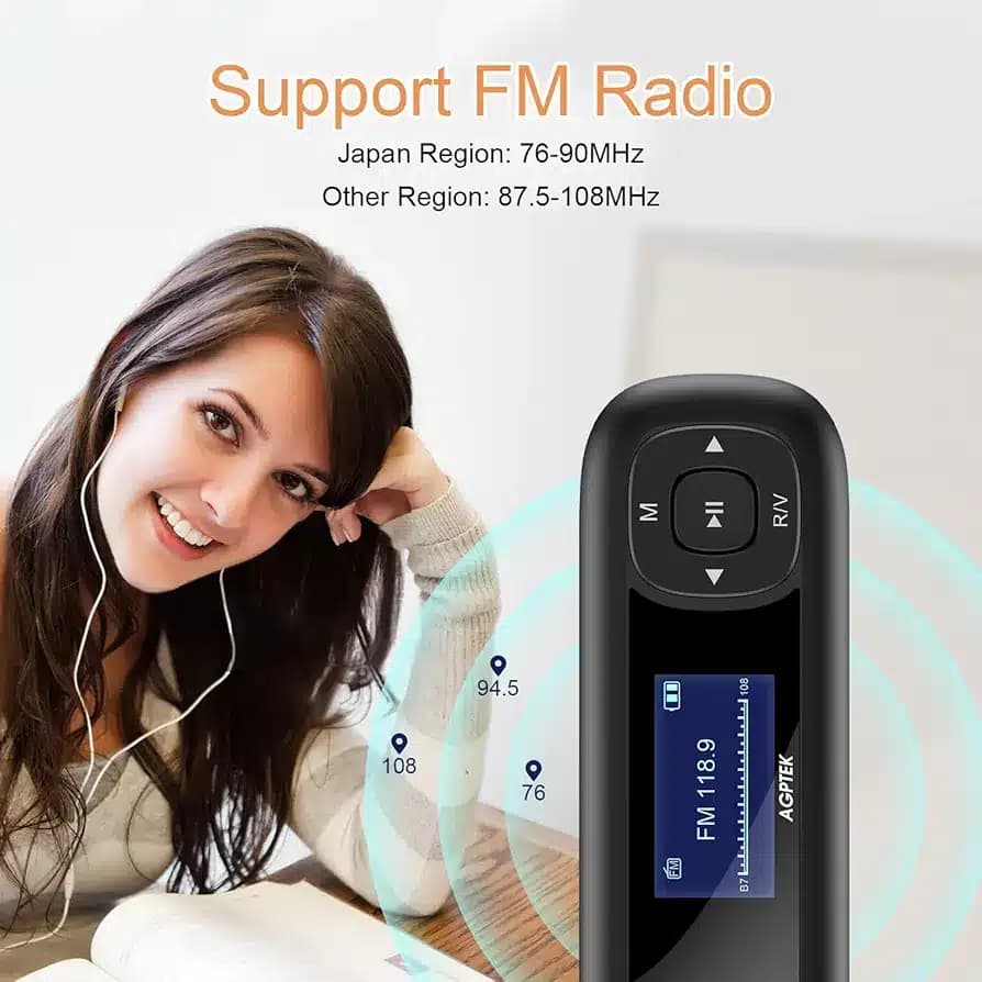 پخش کننده MP3 مدل AGPTEK U3 · حافظه: ۸ گیگابایت (قابل — تصویر ۳