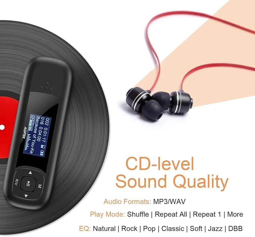 پخش کننده MP3 مدل AGPTEK U3 · حافظه: ۸ گیگابایت (قابل — تصویر ۴
