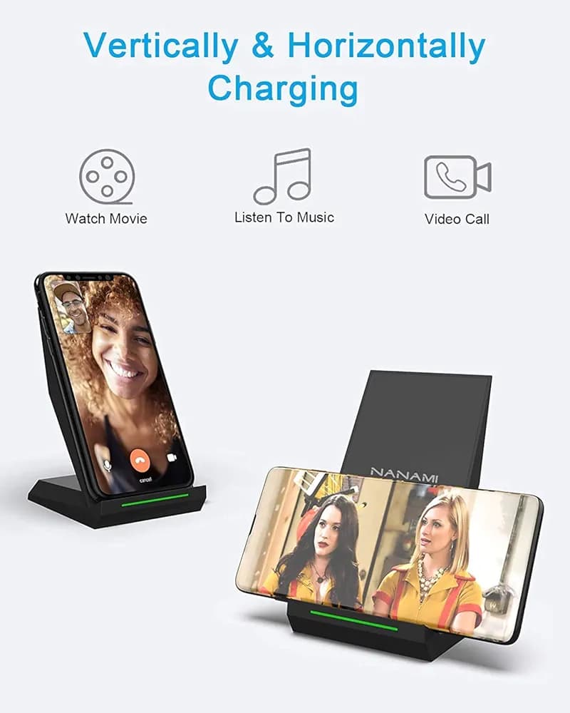 شارژر بی سیم NANAMI مدل2در1 با آداپتور30 واتی USB_C شارژ سریع ، ایمن و هوشمند برای تمام گوشی های شما — تصویر ۴