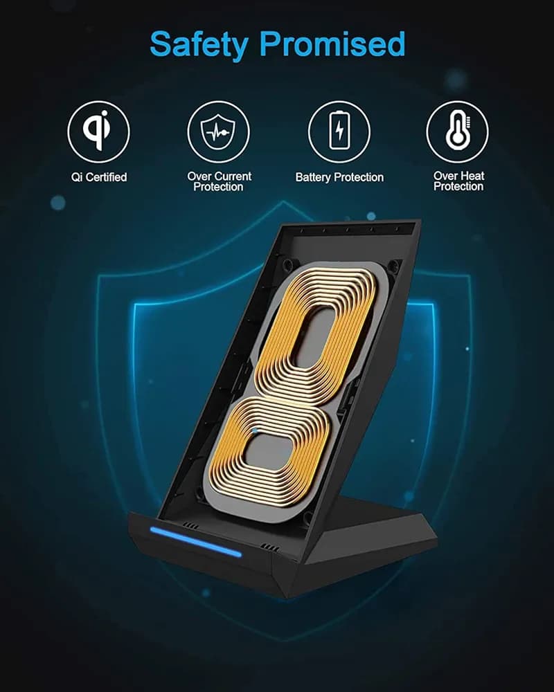 شارژر بی سیم NANAMI مدل2در1 با آداپتور30 واتی USB_C شارژ سریع ، ایمن و هوشمند برای تمام گوشی های شما — تصویر ۶