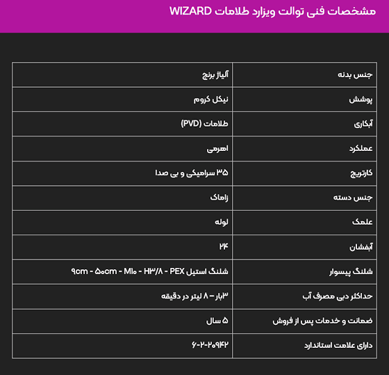 شیر توالت البرز روز مدل ویزارد طلامات — تصویر ۳
