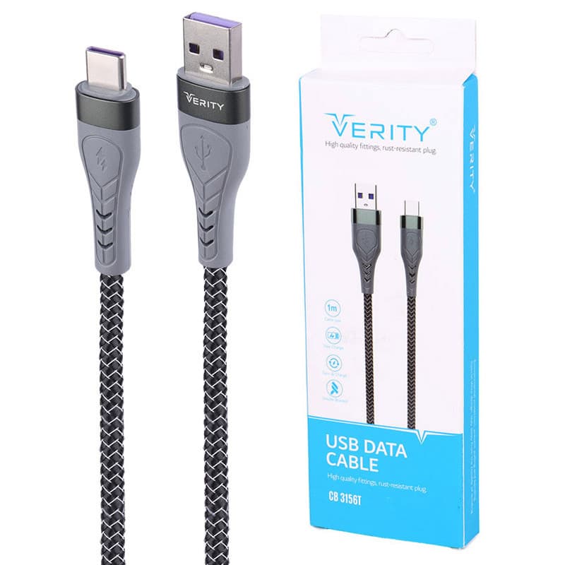 کابل تایپ سی سوپر فست شارژ وریتی کنفی Verity CB3156T 1m — تصویر ۳