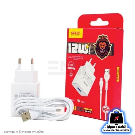 شارژر جی فوز GFUZ تایپ سی 12W مدل GA-01C