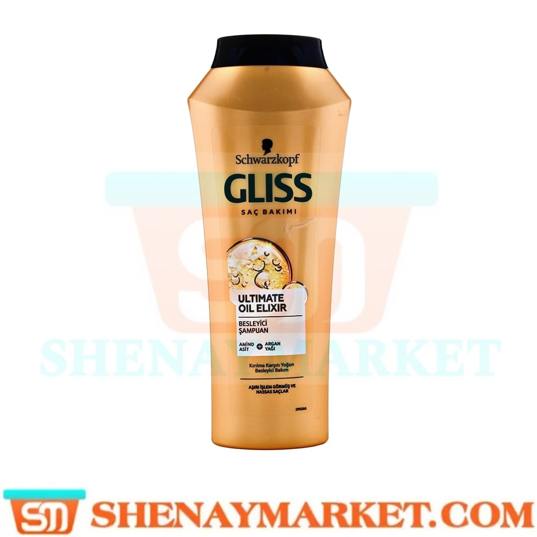 شامپو تقویت کننده و ترمیم کننده مو گلیس مدل Ultimate Oil Elixir حجم 500 میل