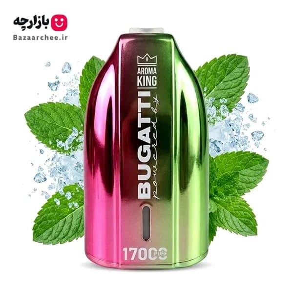 پاد یکبار مصرف نعناع یخ 17000 پاف آروما کینگ بوگاتی | AROMA KING BUGATTI 17000 COOL MINT