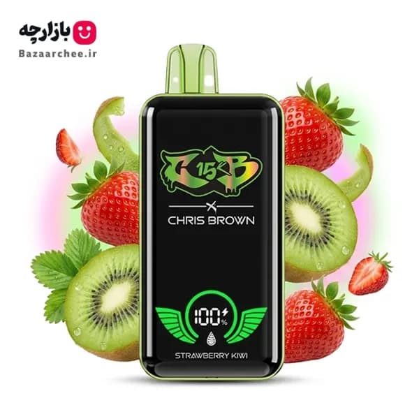 پاد یکبار مصرف توت فرنگی کیوی 15000 پاف کریس براون | CHRIS BROWN STRAWBERRY KIWI — تصویر ۲