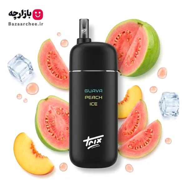 پاد یکبار مصرف گواوا هلو یخ 5000 پاف تریکس | Trix GUAVA PEACH ICE — تصویر ۲