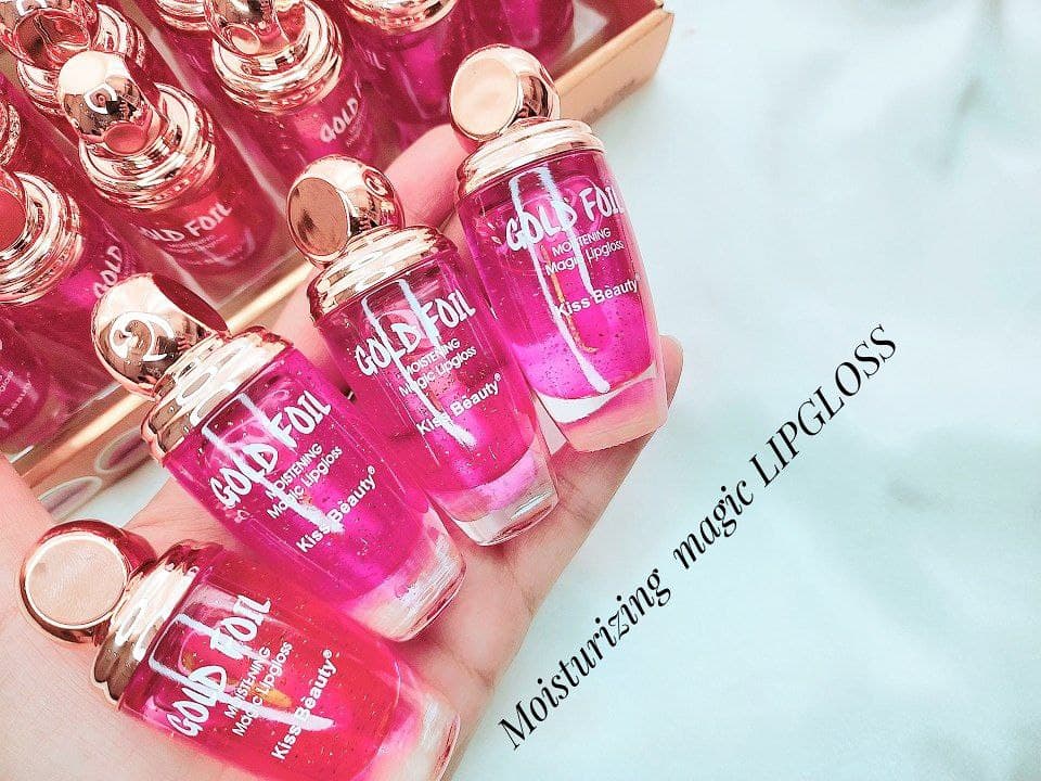 برق لب شایندار حرارتی GOLD FOIL کیس بیوتی Kiss Beauty — تصویر ۴