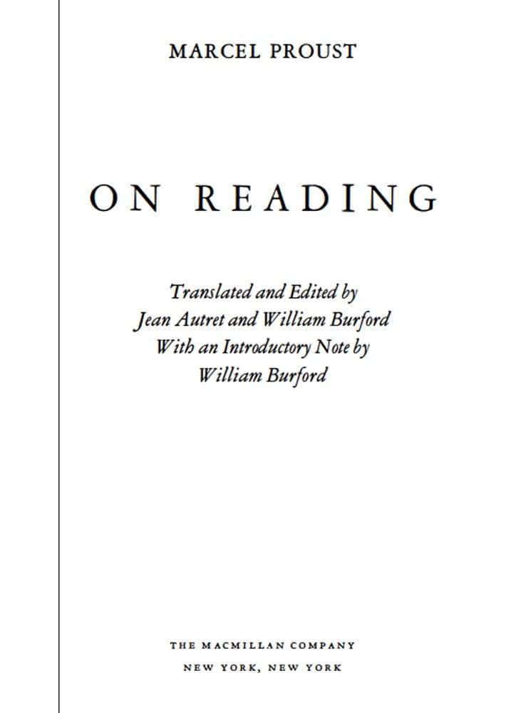 کتاب On Reading (درباره خواندن) نسخه انگلیسی PDF | مارسل پروست