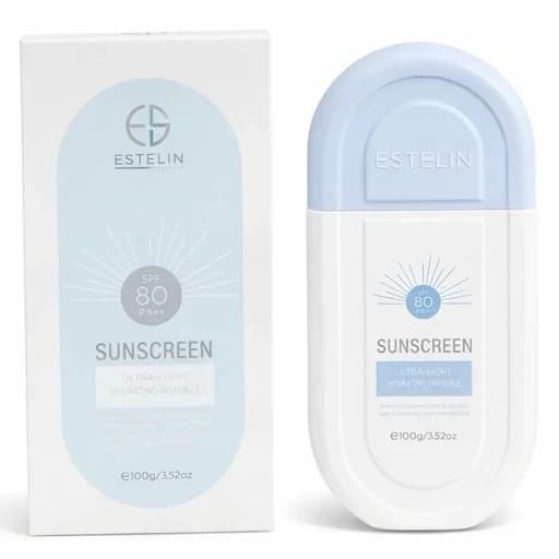 ضد آفتاب استلین spf80 بی رنگ ضد لک و روشن کننده و آبرسان 100 میل