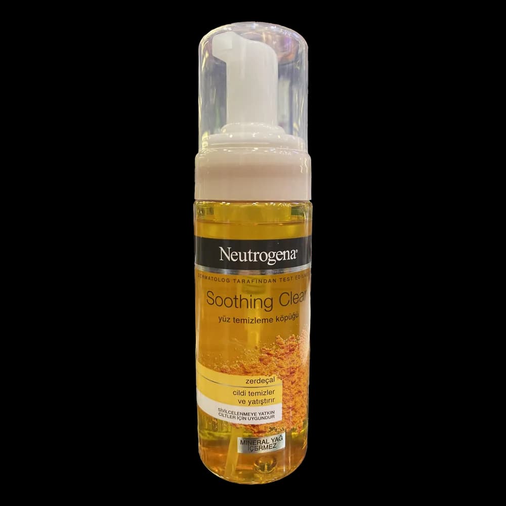 فوم شستشوی صورت زردچوبه نوتروژینا (Neutrogena) مدل Soothing Clear حجم ۱۵۰ میل | ضد جوش و تسکین‌دهنده