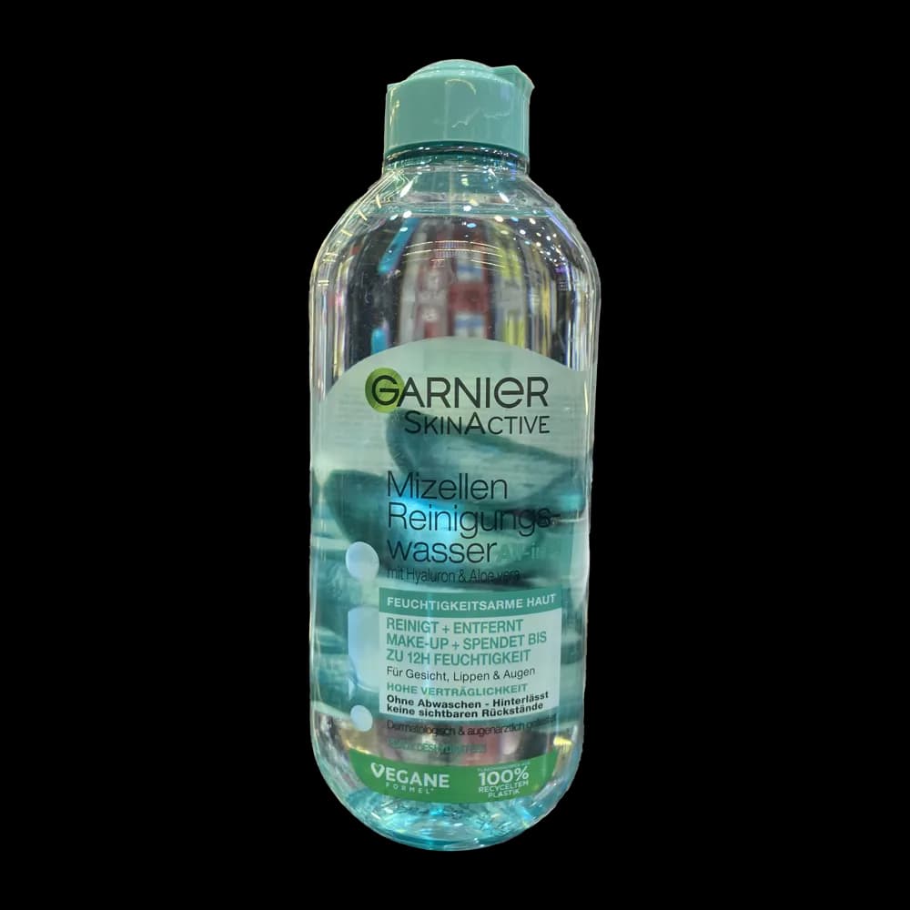 میسلار واتر آبرسان گارنیر مدل Hyalu-Aloe حجم ۴۰۰ میل | پاک‌کننده آرایش و مرطوب‌کننده ۱۲ ساعته