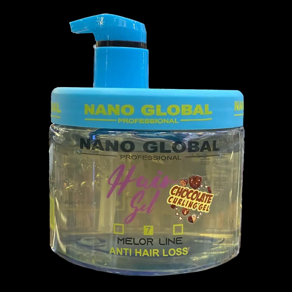 ژل خیس ضد ریزش نانوگلوبال Nano Global آبی 500 میل | مخصوص موهای فر و مجعد، حالت دهنده و آبرسان
