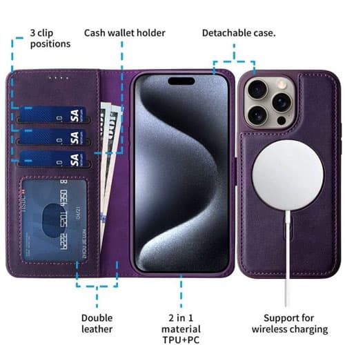 کیف کلاسوری HDD طرح چرمی مگ سیف مدل LUXURY مناسب برای موبایل اپل iPhone 11 — تصویر ۵