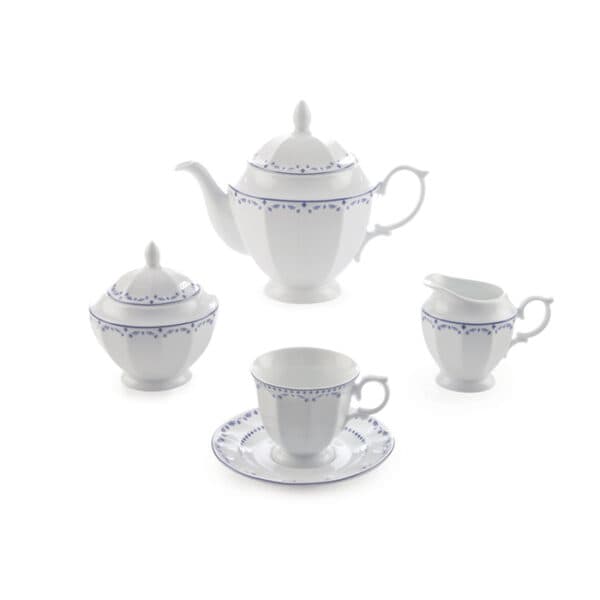 سرویس چینی 103 پارچه چینی زرین مدل نئوکلاسیک طرح فرانسیس سرمه ای — تصویر ۴