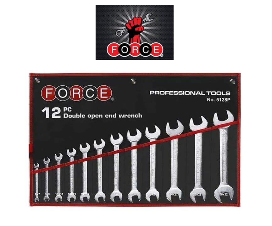 مجموعه 12 عددی آچار دو سر تخت کاوردار فورس کد F5128C