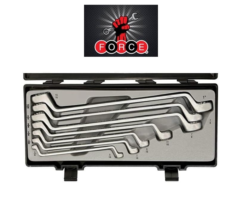 جعبه آچار دو سر رینگ 7 عددی 1/4-1 اینچ فورس کد F5079S