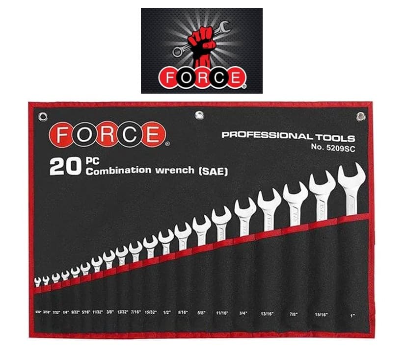 مجموعه 20 عددی آچار یکسر تخت یکسر رینگ فورس کد F5209SC