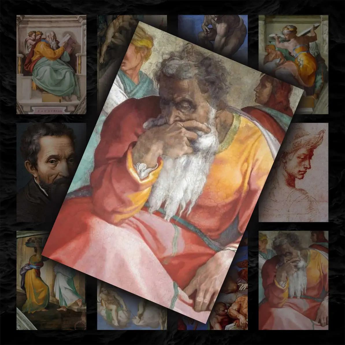 پک پوستر 12 عددی مجموعه آثار و نقاشی های میکل آنژ | Michelangelo — تصویر ۲