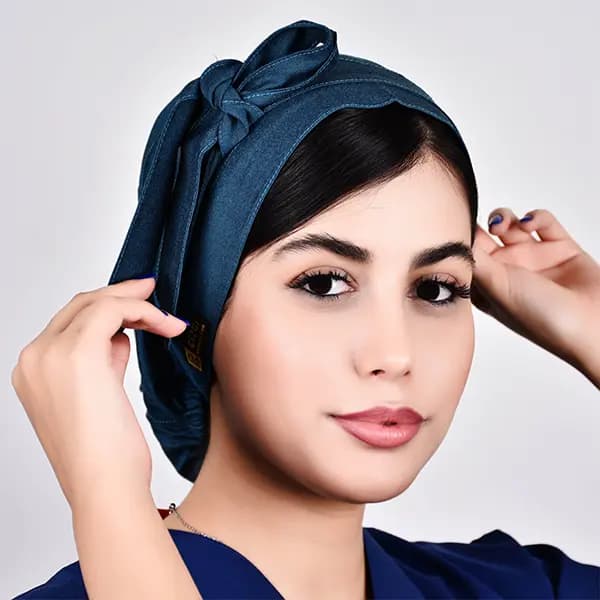 کلاه حجاب ساده سبز جین