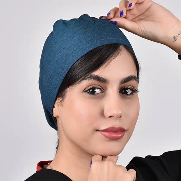 کلاه جراحی ساده سبز جین