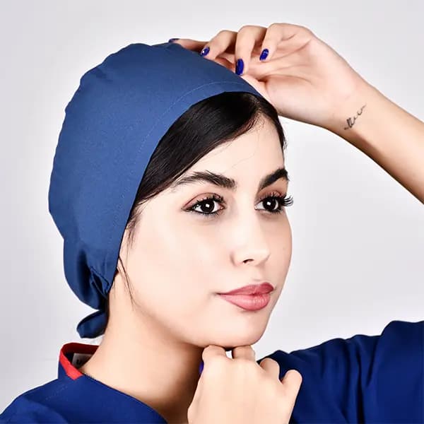 کلاه جراحی ساده آبی نفتی