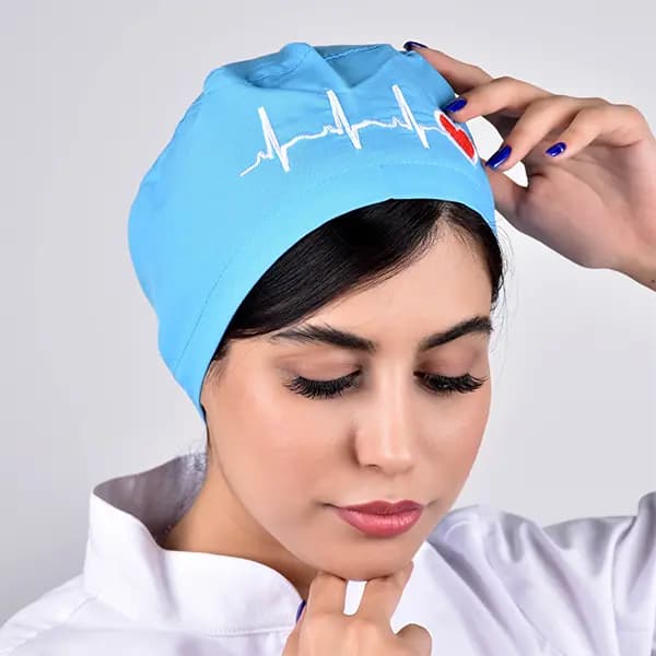 کلاه ecg آبی فیروزه ای