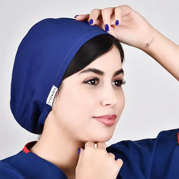 کلاه جراحی ساده آبی کاربنی